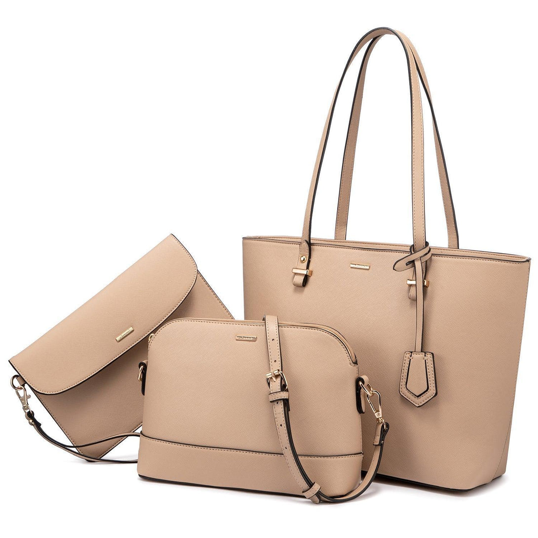 Premium PU Leather Lady Bag Set - 3 in 1set - Creative Fans