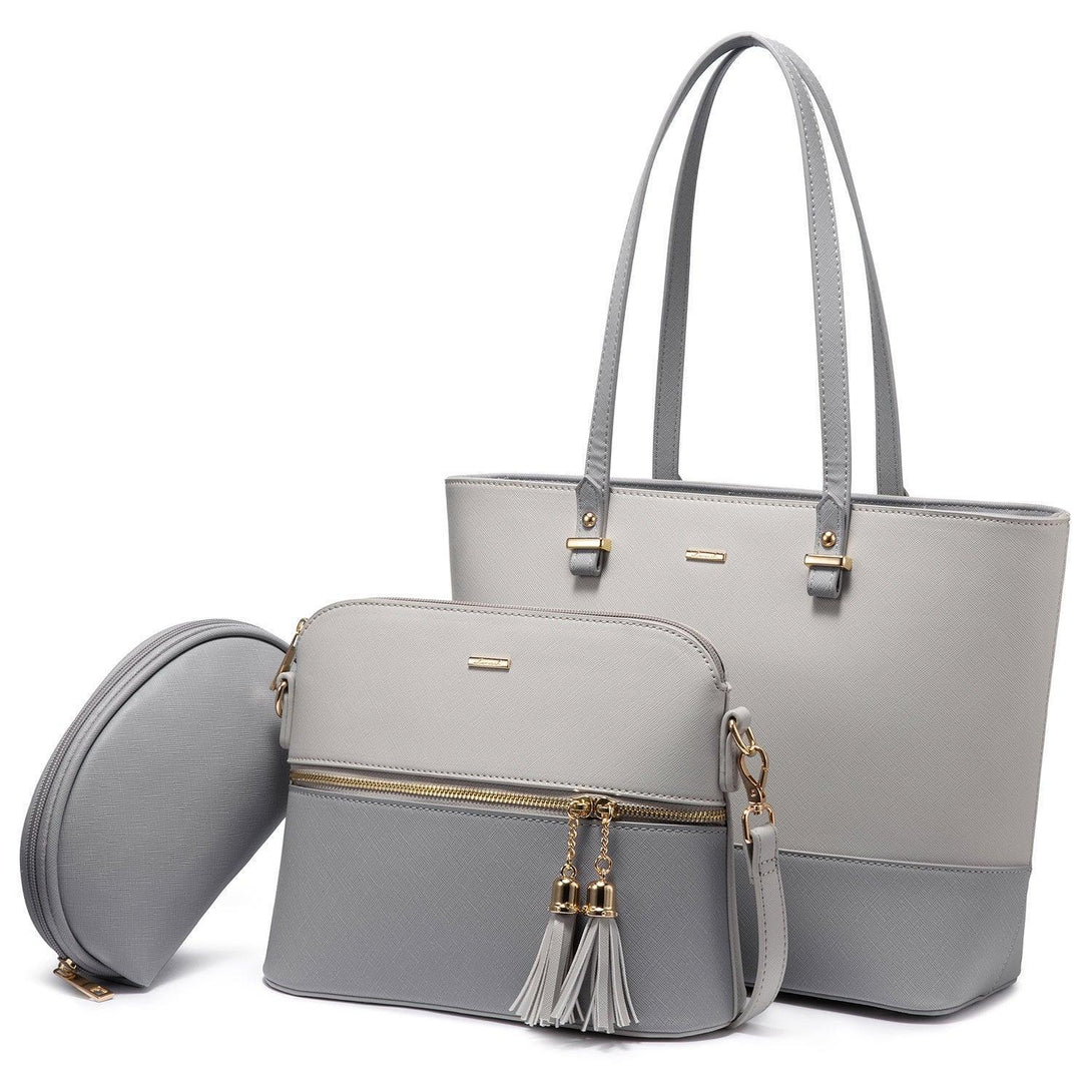 Premium PU Leather Lady Bag Set - 3 in 1set - Creative Fans