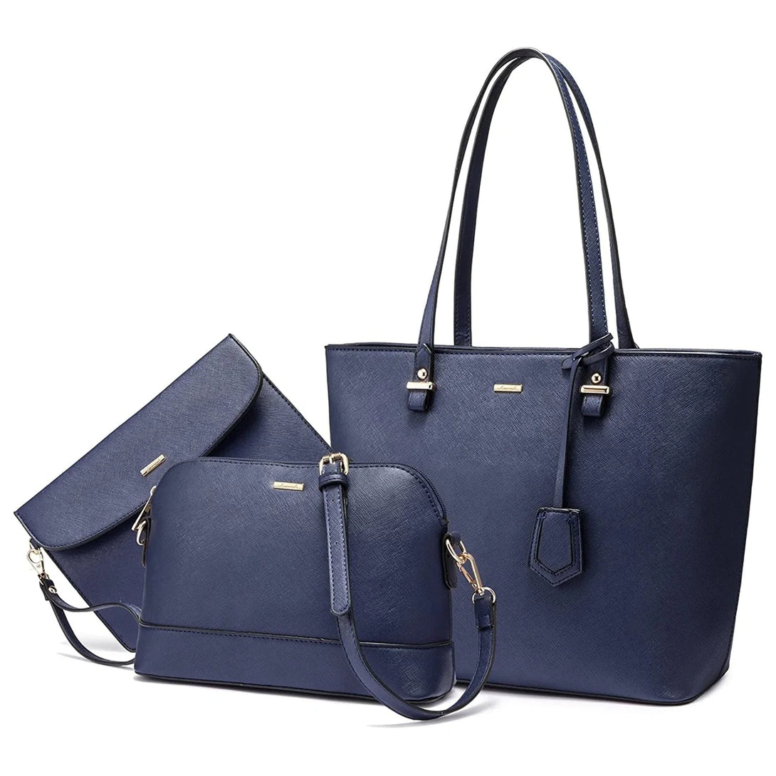 Premium PU Leather Lady Bag Set - 3 in 1set - Creative Fans