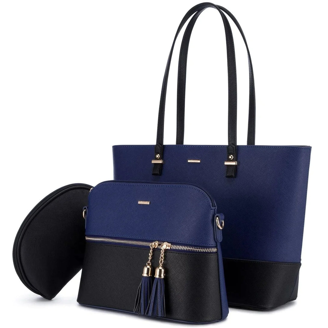 Premium PU Leather Lady Bag Set - 3 in 1set - Creative Fans