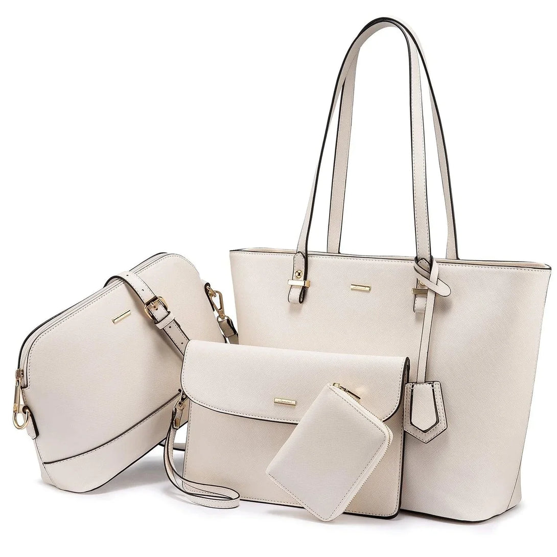 Premium PU Leather Lady Bag Set - 3 in 1set - Creative Fans