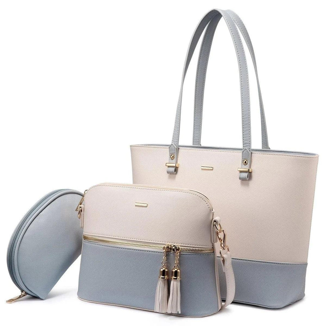 Premium PU Leather Lady Bag Set - 3 in 1set - Creative Fans