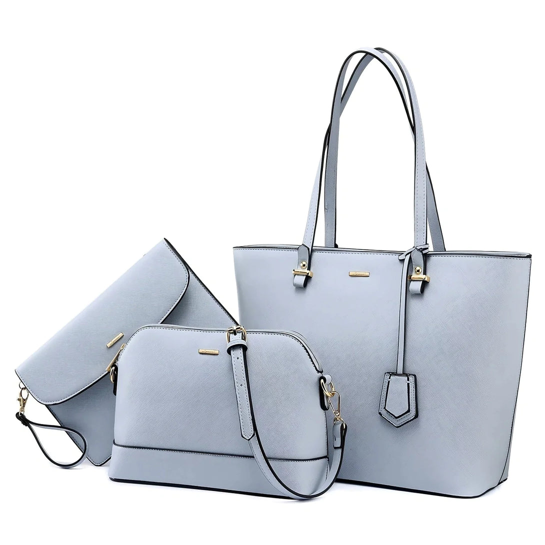 Premium PU Leather Lady Bag Set - 3 in 1set - Creative Fans