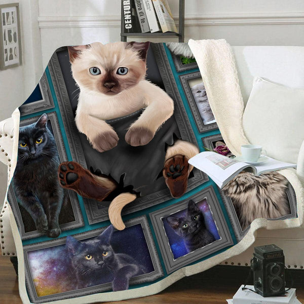 Premium Siamese Cat Blanket- 1B1103C - Creative Fans