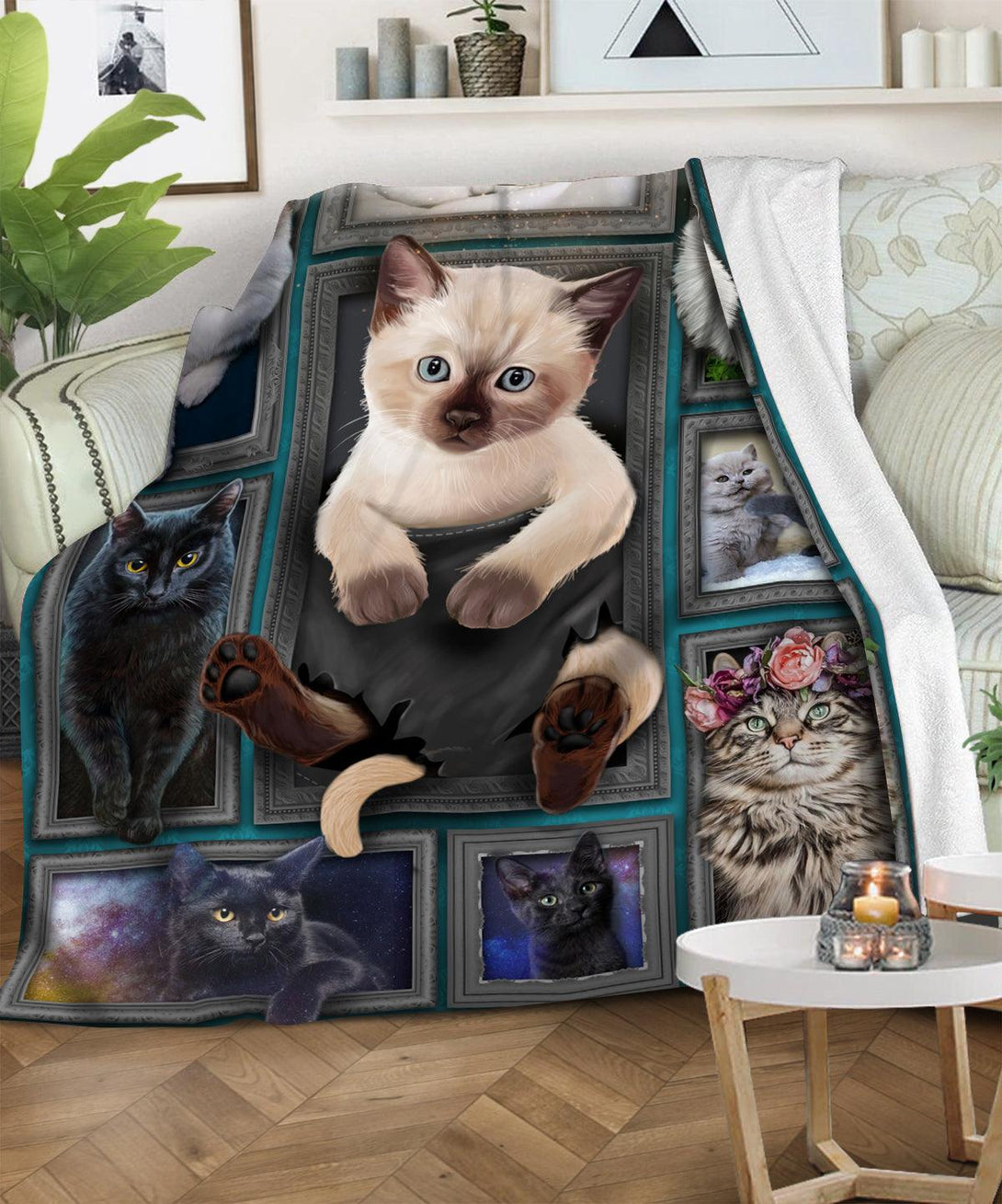 Premium Siamese Cat Blanket- 1B1103C - Creative Fans
