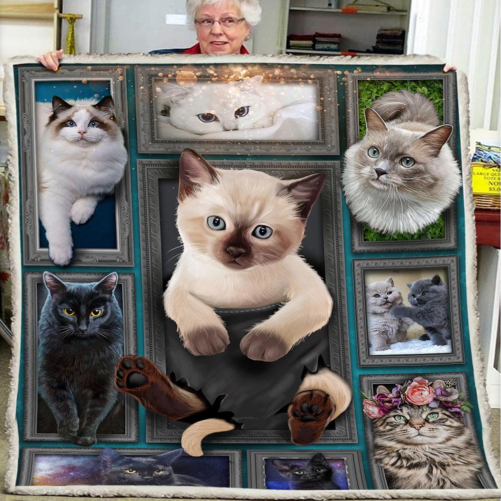 Premium Siamese Cat Blanket- 1B1103C - Creative Fans