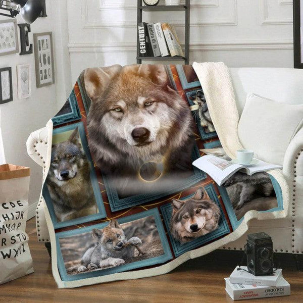 Premium Blanket Grey Wolf V.2 Collection-1B1034WF - Creative Fans