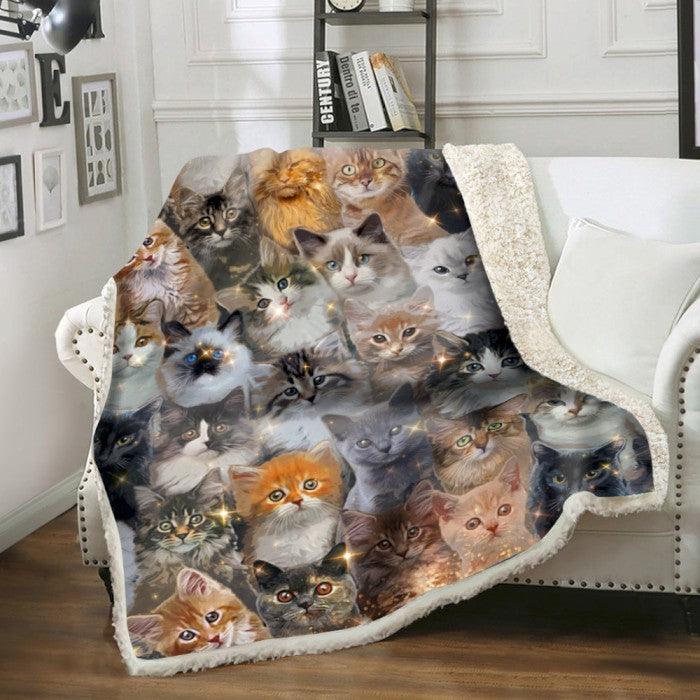 Cozy Blanket with 3D ALL-Cats V1 Printed - 1B1310C - Creative Fans