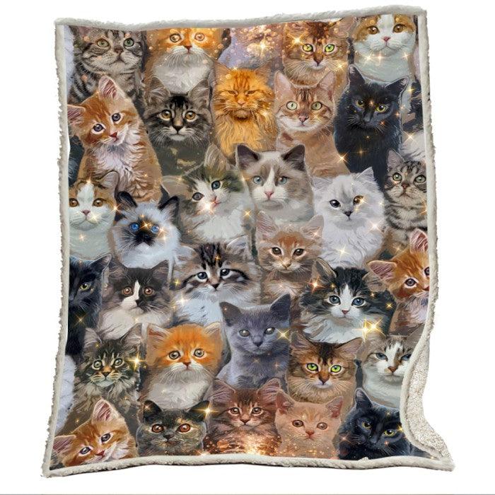 Cozy Blanket with 3D ALL-Cats V1 Printed - 1B1310C - Creative Fans