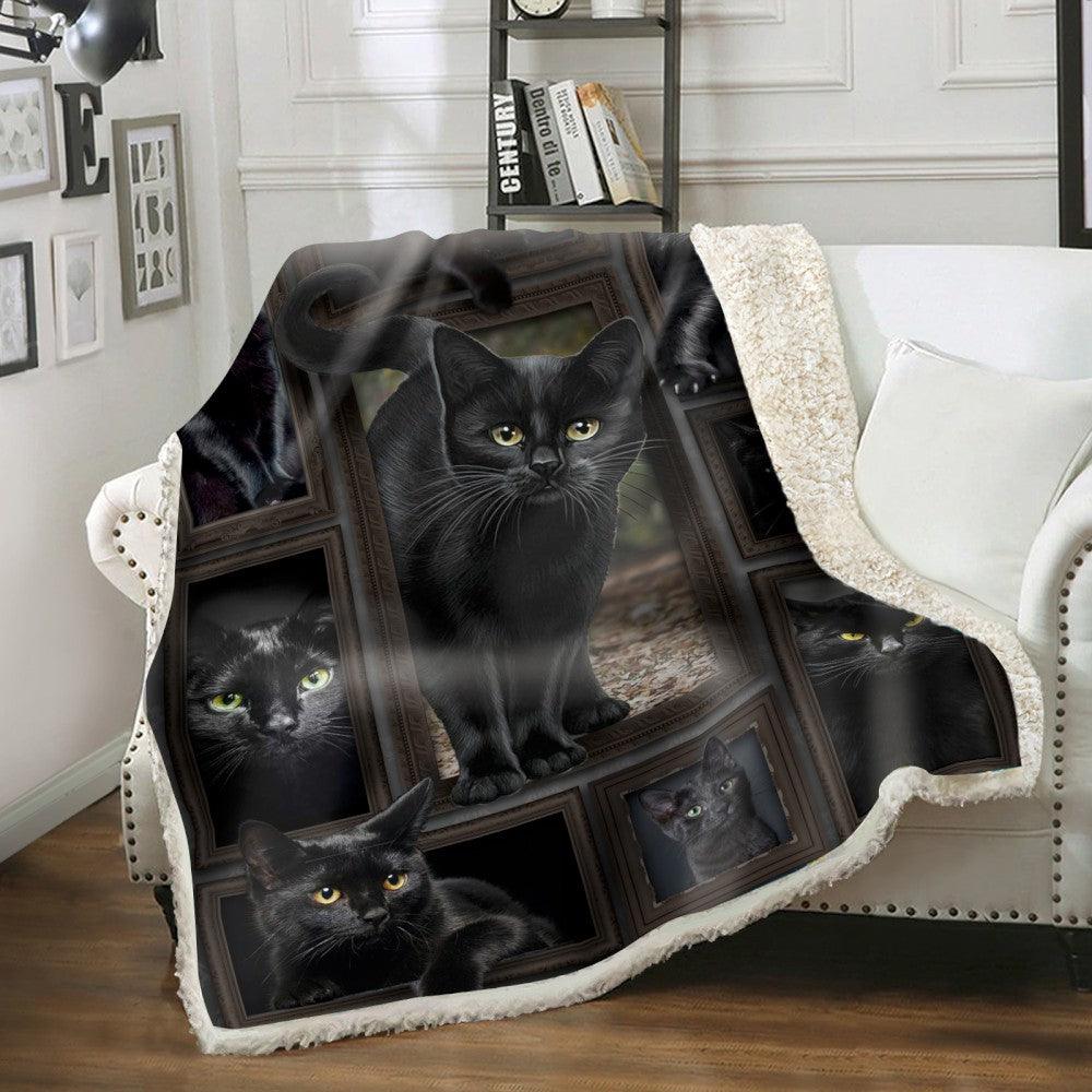 Black Burmese Cat Blanket- 1B1314C - Creative Fans