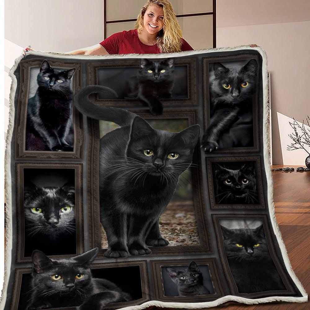 Black Burmese Cat Blanket- 1B1314C - Creative Fans