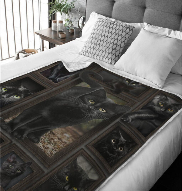 Black Burmese Cat Blanket- 1B1314C - Creative Fans