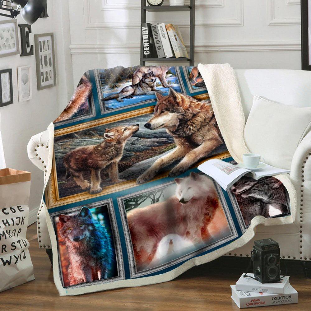 Premium Blanket Wolf Mum & Baby - Wolf Collection - 1B1053WF - Creative Fans