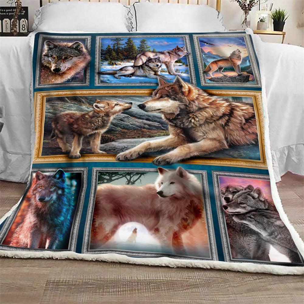 Premium Blanket Wolf Mum & Baby - Wolf Collection - 1B1053WF - Creative Fans