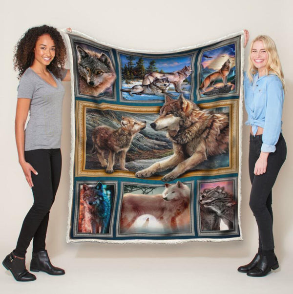 Premium Blanket Wolf Mum & Baby - Wolf Collection - 1B1053WF - Creative Fans