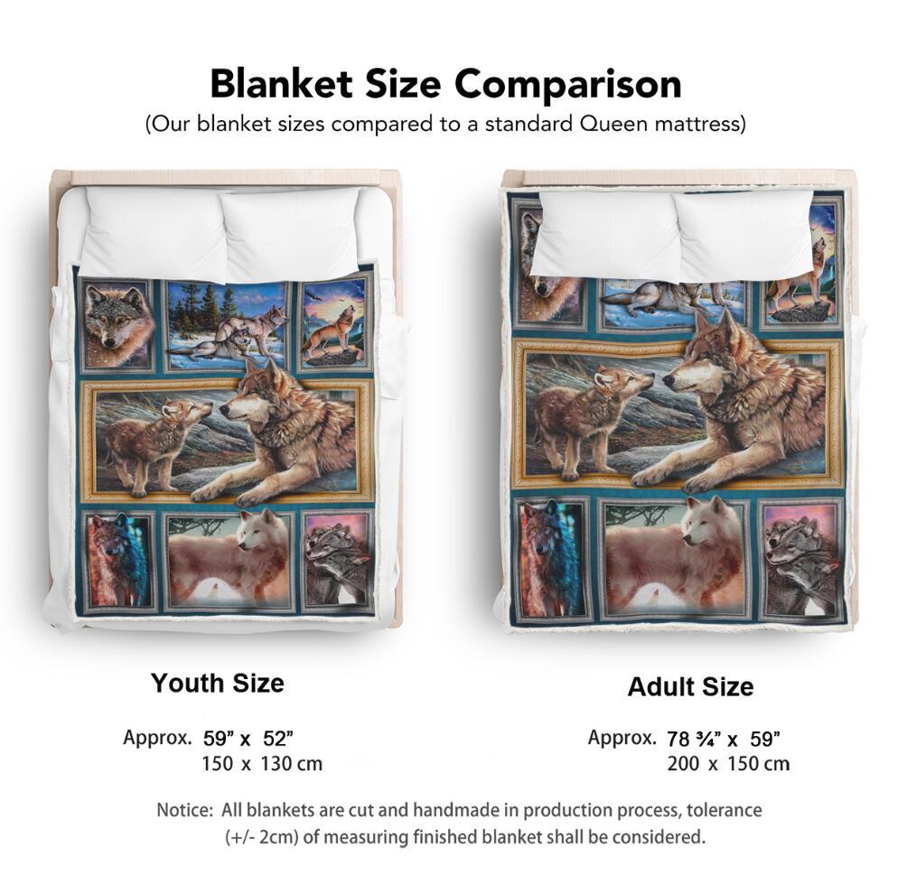 Premium Blanket Wolf Mum & Baby - Wolf Collection - 1B1053WF - Creative Fans