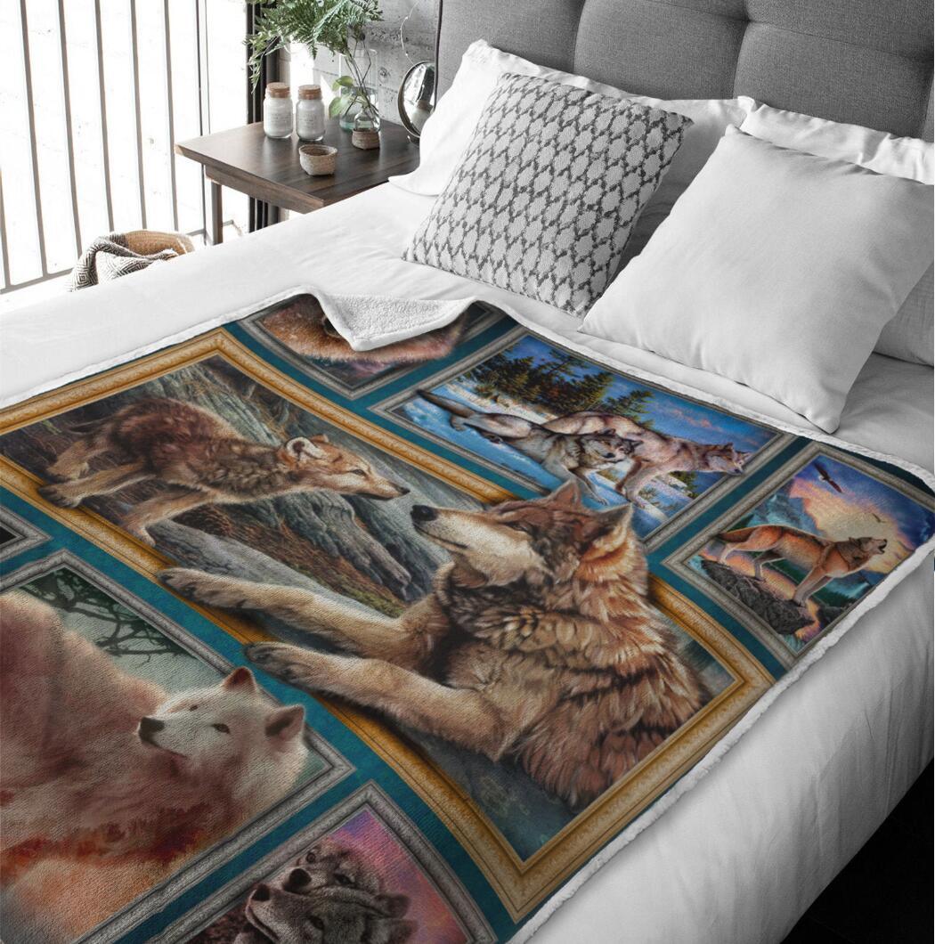 Premium Blanket Wolf Mum & Baby - Wolf Collection - 1B1053WF - Creative Fans