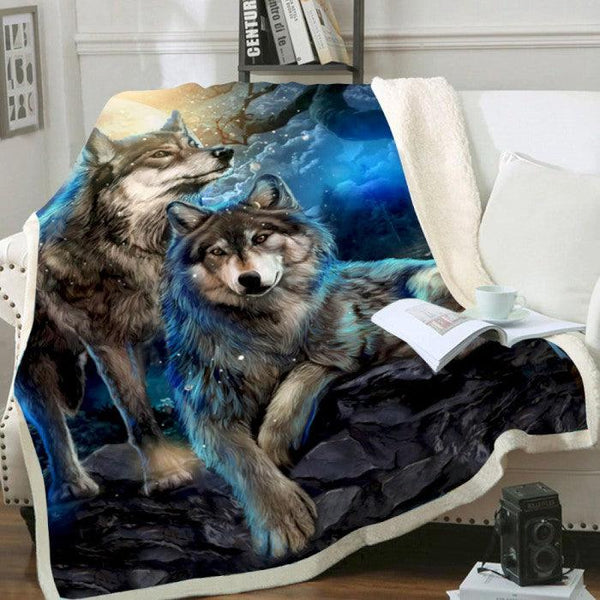 Premium Blanket Wolf Couple V.3 Collection-1B1063WF - Creative Fans