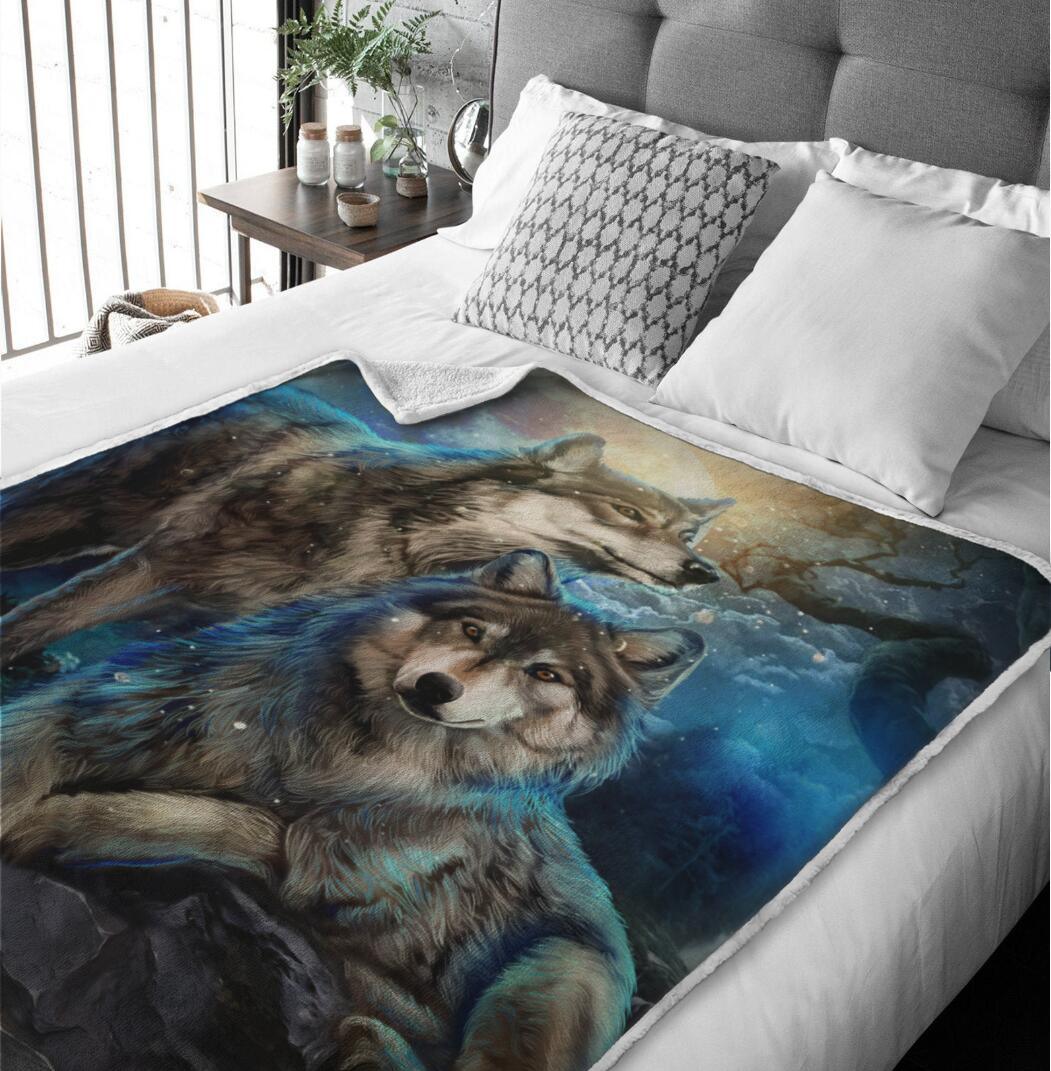 Premium Blanket Wolf Couple V.3 Collection-1B1063WF - Creative Fans