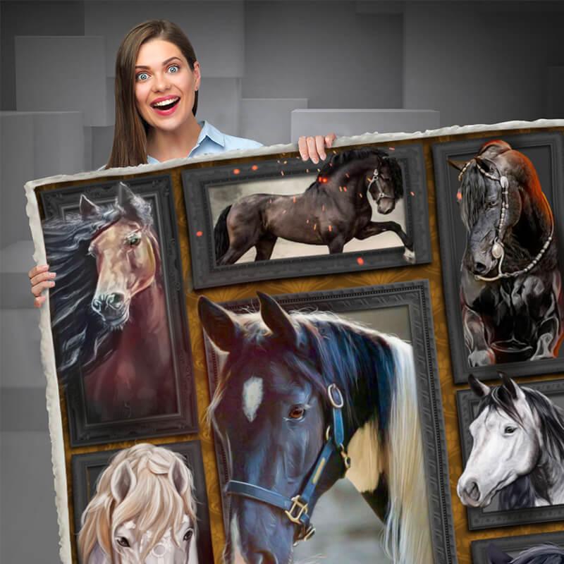 Premium Blanket 3D Horse Collection - 1B1075H - Creative Fans