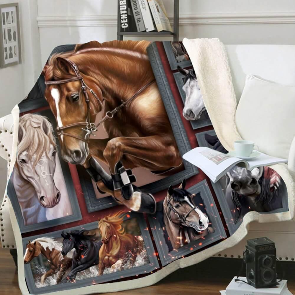 Premium Blanket Brown Horse Collection | 1B1098H - Creative Fans