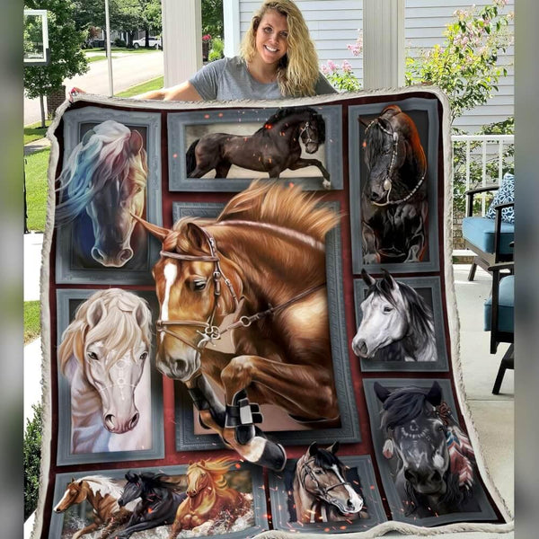 Premium Blanket Brown Horse Collection | 1B1098H - Creative Fans