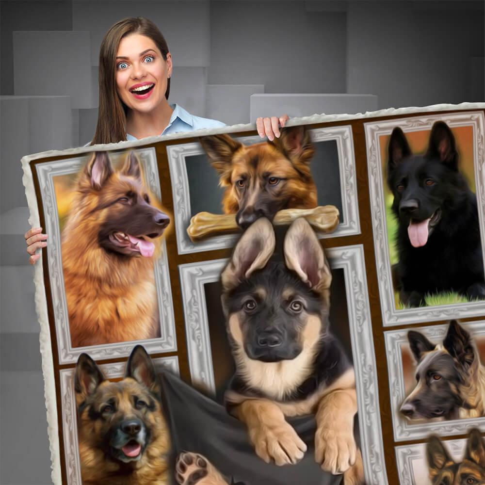 Cozy Blanket with German Sheperd Dog Theme V.1 - Dog Collection- 1B1111D - Creative Fans