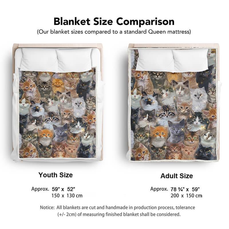 Cozy Blanket with 3D ALL-Cats V1 Printed - 1B1310C - Creative Fans
