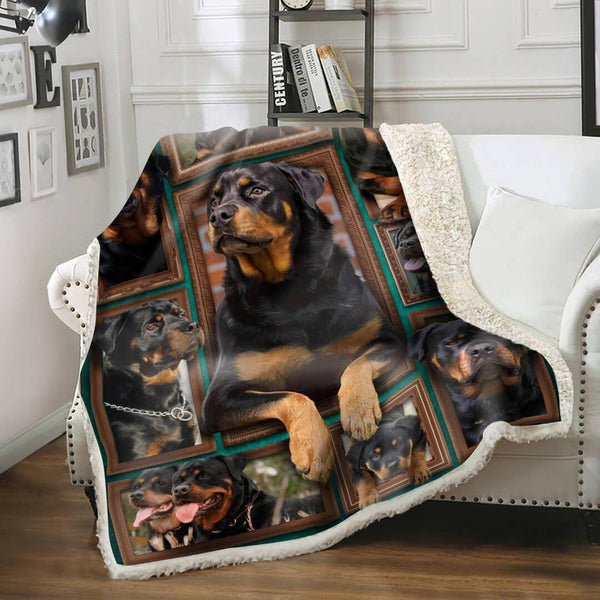 Premium Blanket Rott 2 Dog V.2 Collection- 1B1401D - Creative Fans