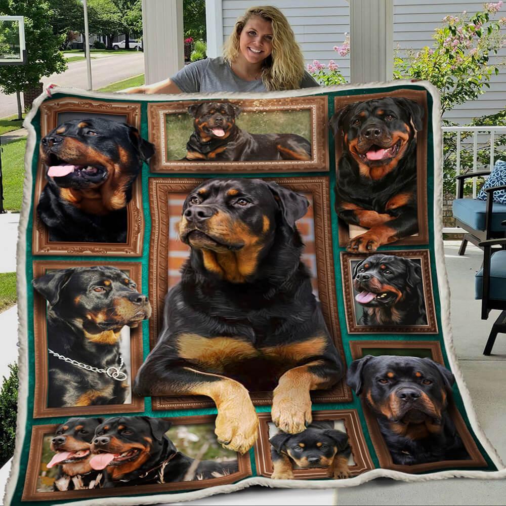 Premium Blanket Rott 2 Dog V.2 Collection- 1B1401D - Creative Fans