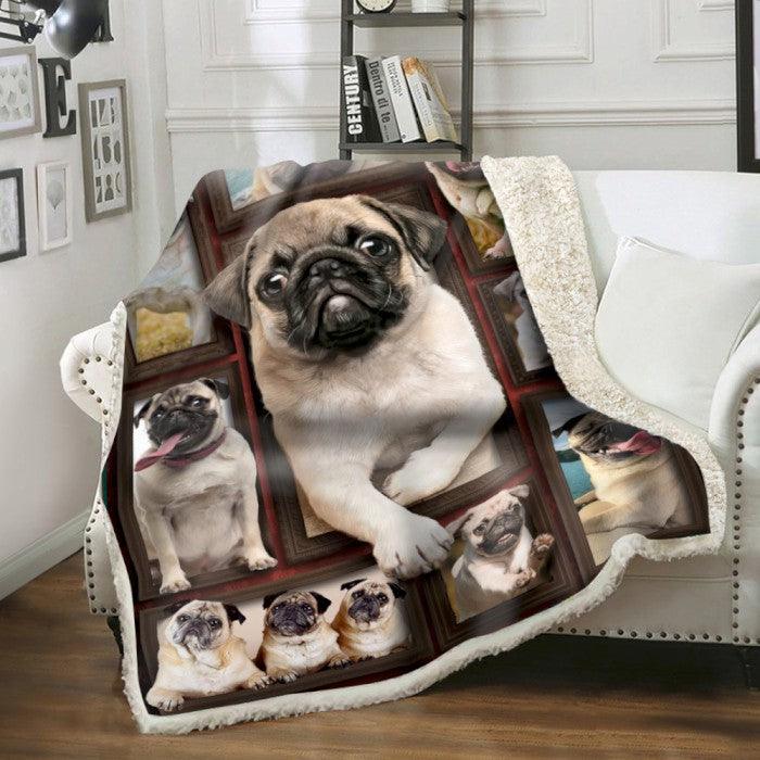Premium Blanket Pug Dog V.1 Collection - 1B1404D - Creative Fans