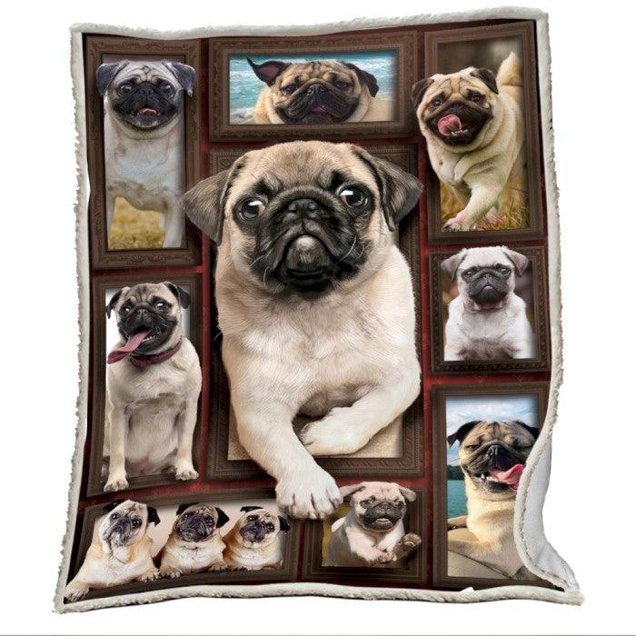 Premium Blanket Pug Dog V.1 Collection - 1B1404D - Creative Fans
