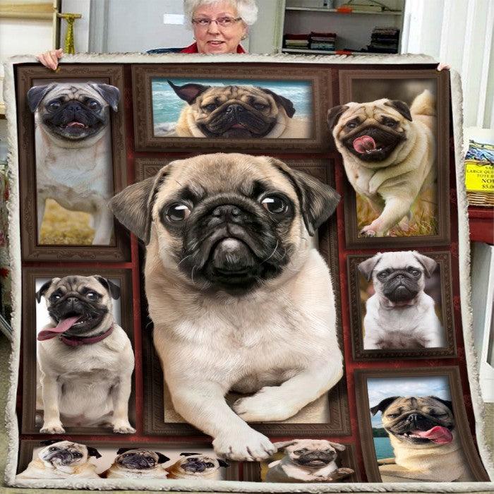 Premium Blanket Pug Dog V.1 Collection - 1B1404D - Creative Fans