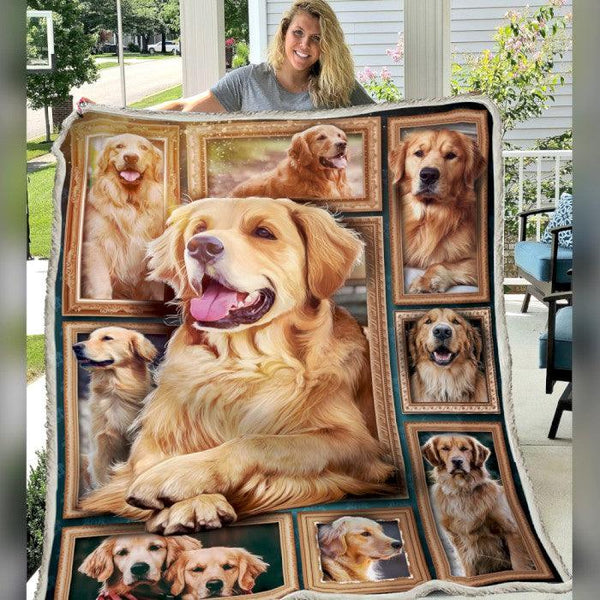 Premium Blanket Golden Retriever v.1 Dog Collection- 1B1409D - Creative Fans