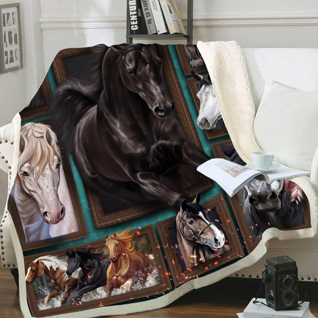 Premium Blanket Black Horse Collection - 1B1502H - Creative Fans