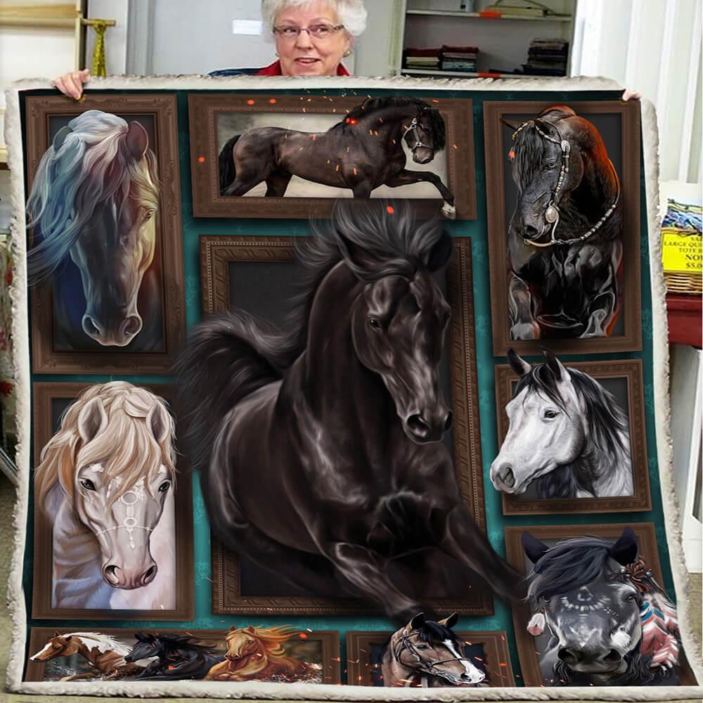 Premium Blanket Black Horse Collection - 1B1502H - Creative Fans