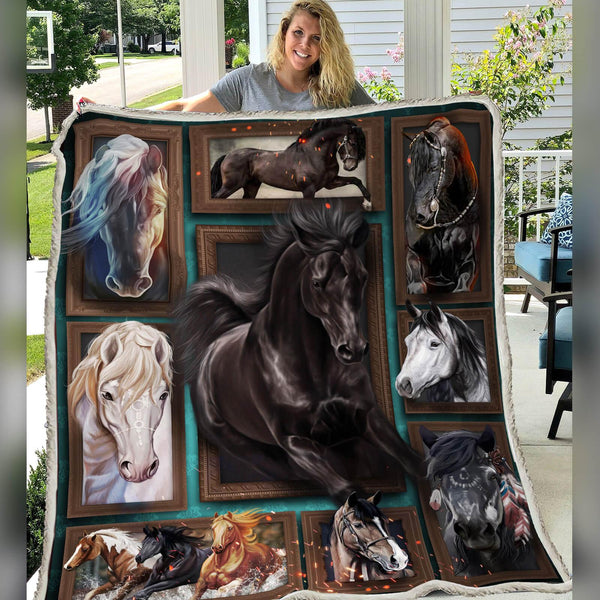 Premium Blanket Black Horse Collection - 1B1502H - Creative Fans