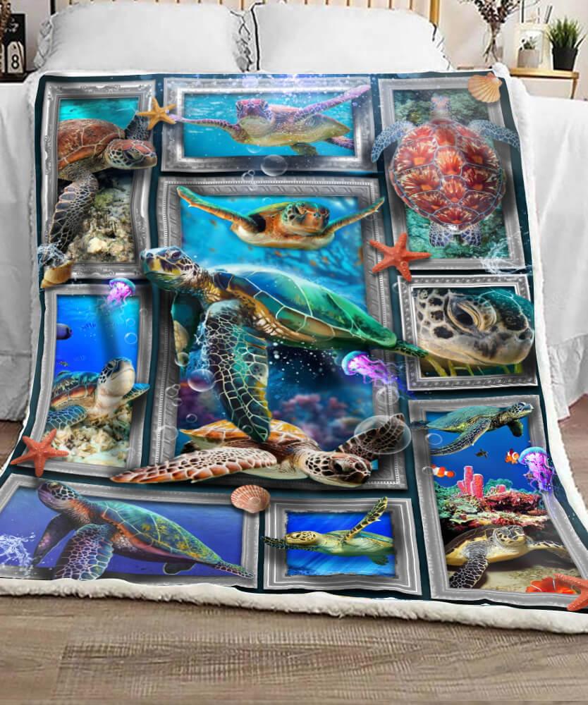 Premium Blanket SEA Turtle V.2 - Marine Lives - 1B1612S - Creative Fans