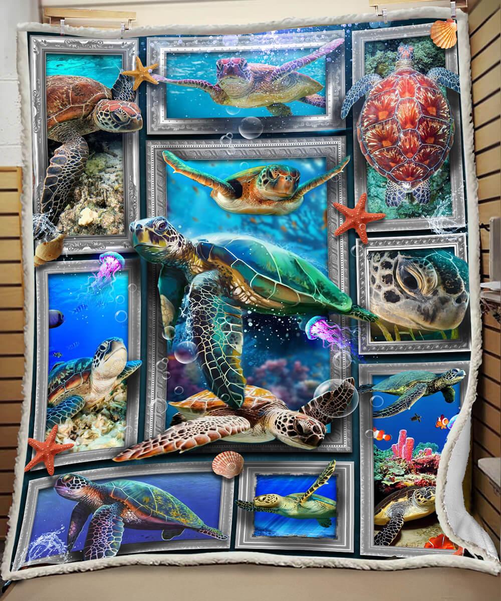 Premium Blanket SEA Turtle V.2 - Marine Lives - 1B1612S - Creative Fans