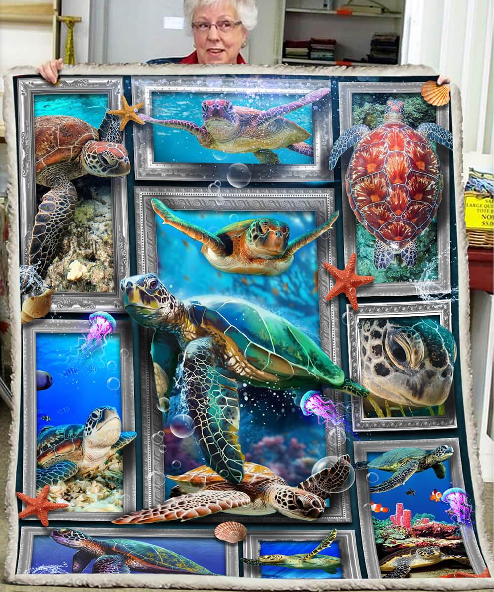 Premium Blanket SEA Turtle V.2 - Marine Lives - 1B1612S - Creative Fans
