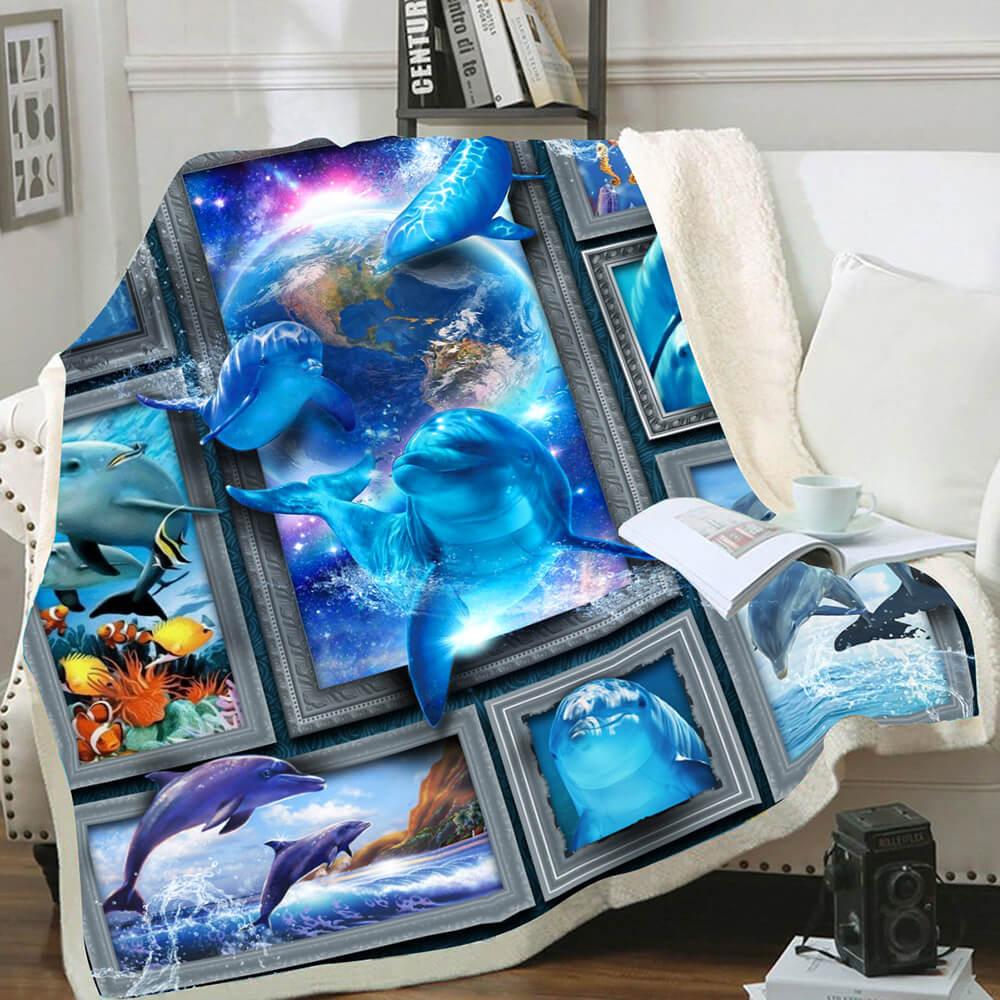 Premium Blanket Dolphin V.1 - Marine Lives - 1B1617S - Creative Fans