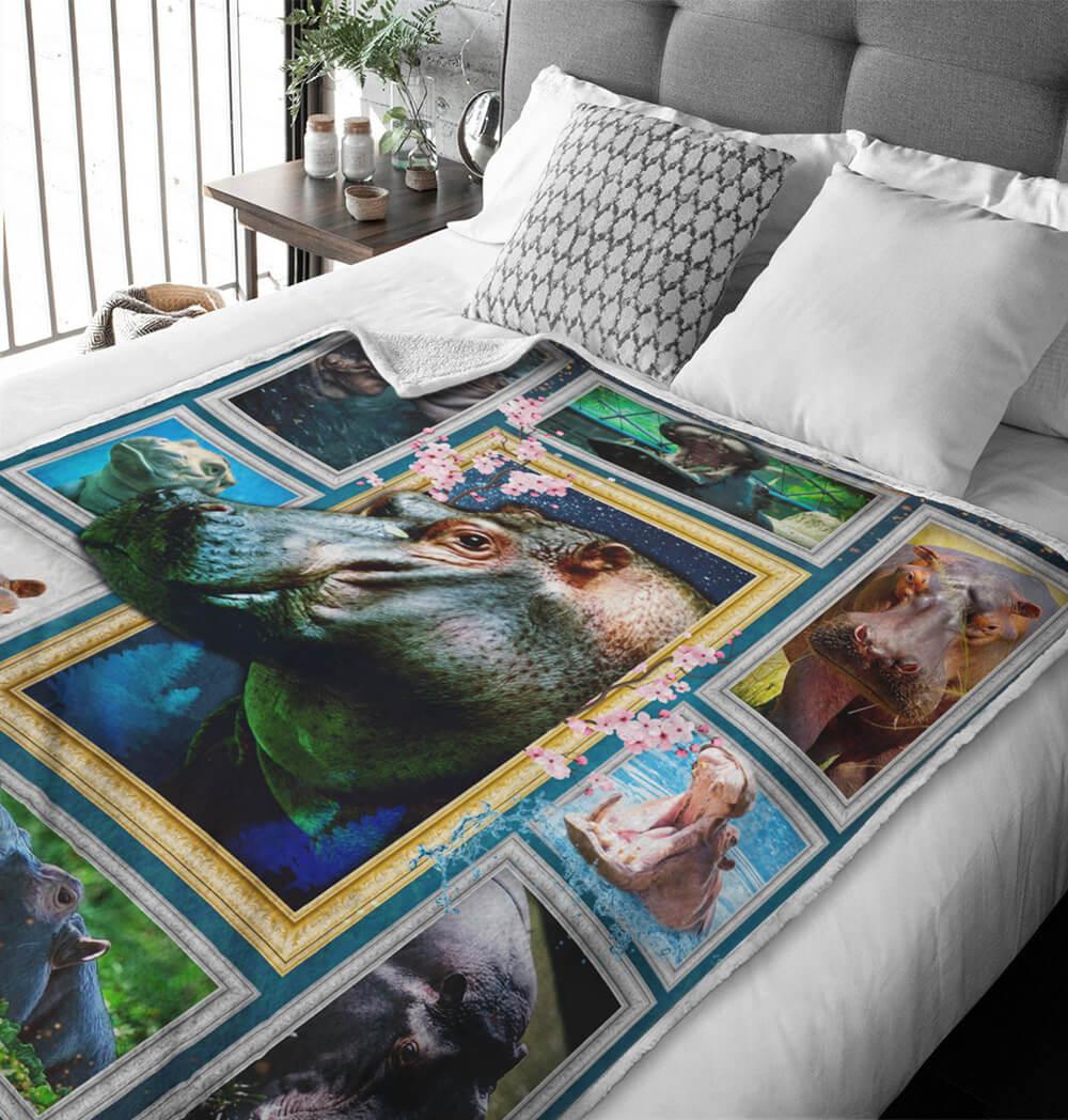 Cozy Blanket with Popular Hippo theme - Wildlife Collection - 1B1834WL - Creative Fans