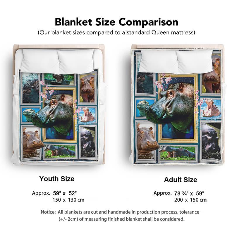 Cozy Blanket with Popular Hippo theme - Wildlife Collection - 1B1834WL - Creative Fans