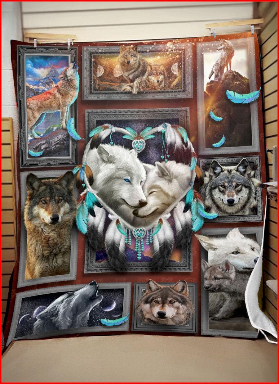 Premium Blanket White Wolf Couple - Wolf Collection - 1B1019WF - Creative Fans