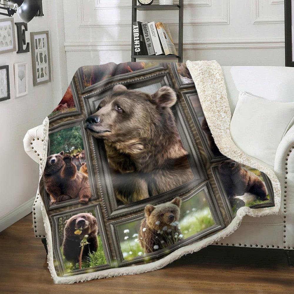Premium Blanket Wild Life Collection- Brown Bear 1- 1B1807WL - Creative Fans