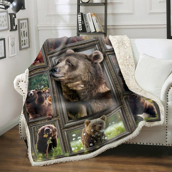 Premium Blanket Wild Life Collection- Brown Bear 1- 1B1807WL - Creative Fans