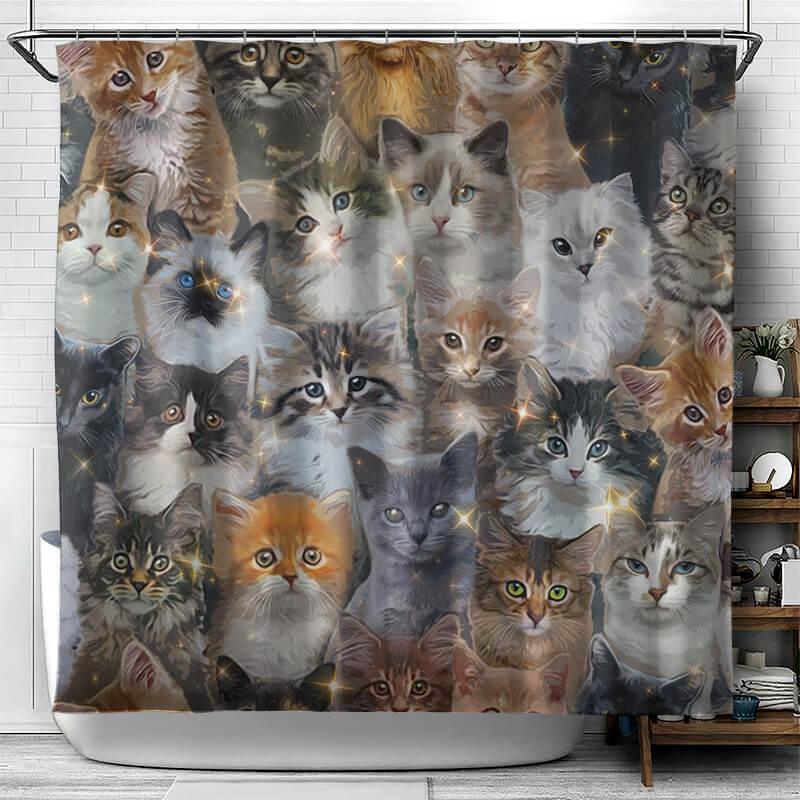 All Cute Cats Collection Shower Curtain - Creative Fans