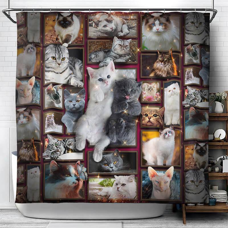 All Cute Cats Collection Shower Curtain - Creative Fans