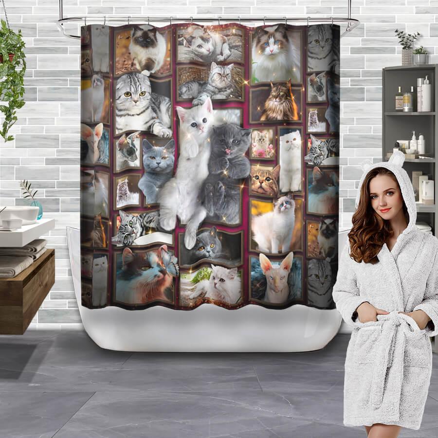 All Cute Cats Collection Shower Curtain - Creative Fans