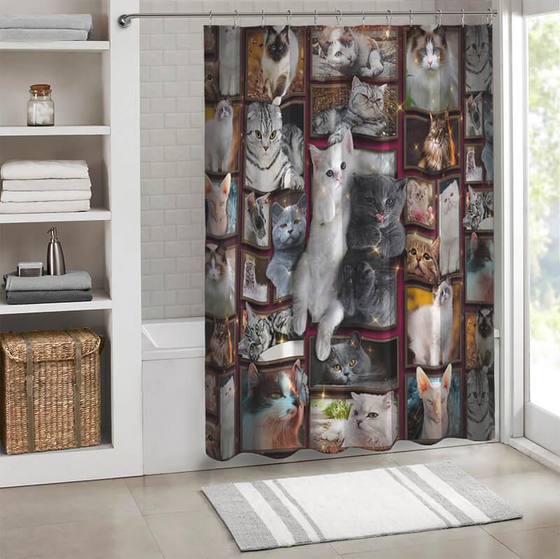 All Cute Cats Collection Shower Curtain - Creative Fans